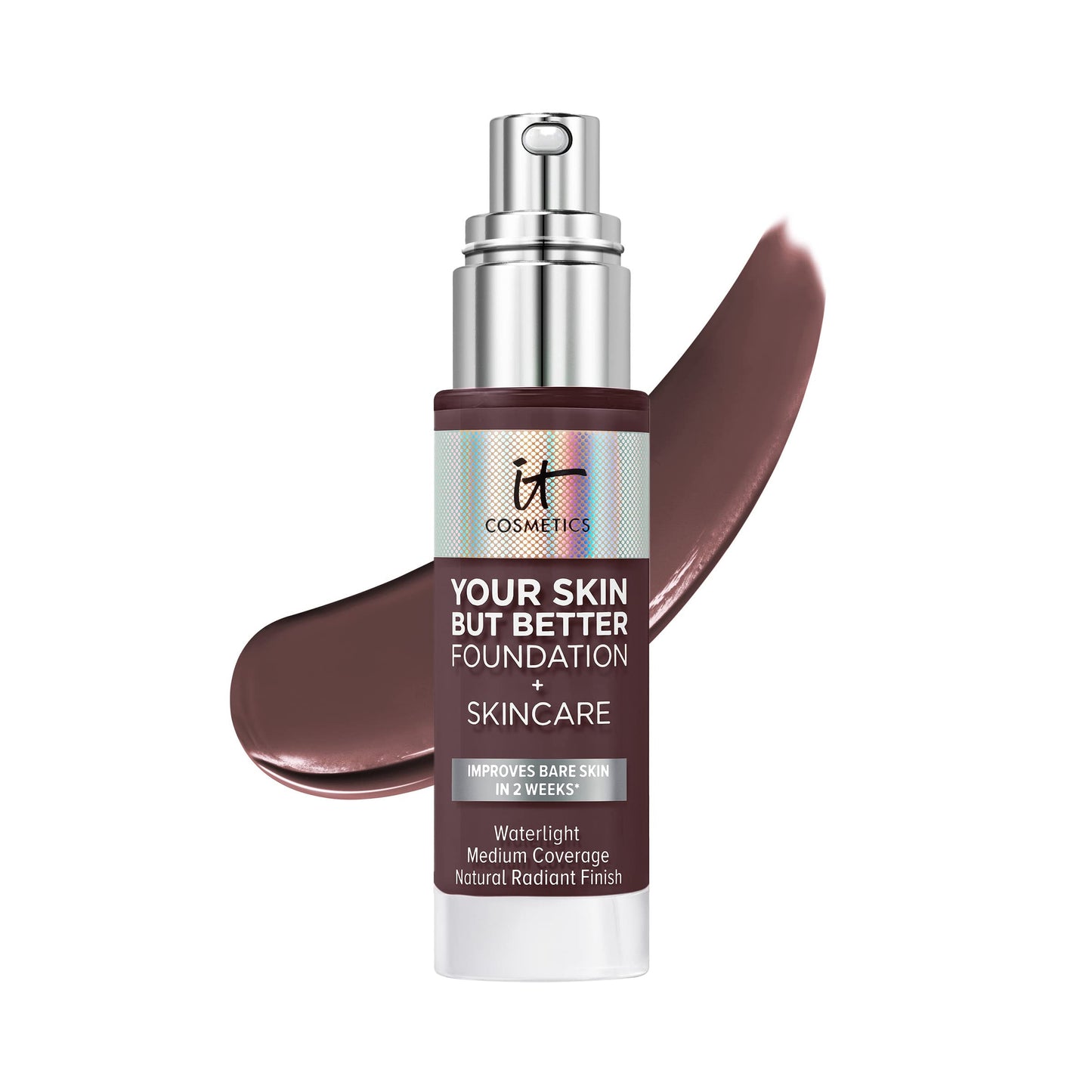 IT Cosmetics Your Skin But Better Foundation + Skincare - Hydrating Medium Buildable Coverage - Minimizes Pores & Imperfections - Natural Radiant Finish - With Hyaluronic Acid - 1.0 fl oz
